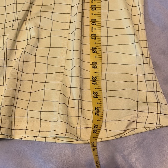 Jamie Sadock butter Yellow Blue grid pattern Sleeveless Top 1/4 zip medium - Picture 4 of 8